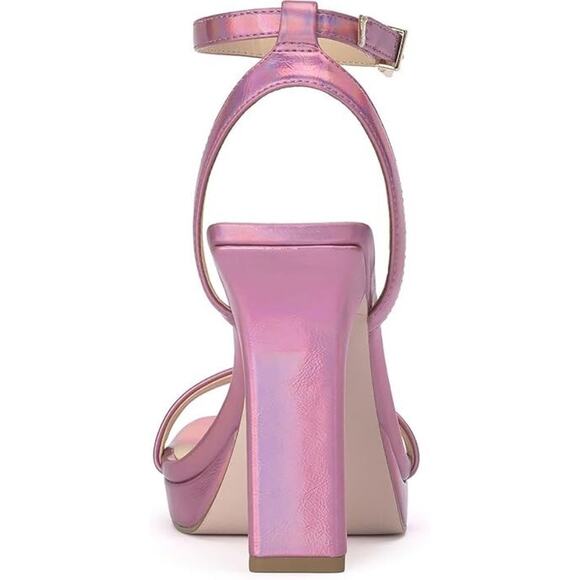 JESSICA SIMPSON Women's Ankle Strap Square Toe Heeled Sandal, Pink Size 9M - Picture 5 of 5